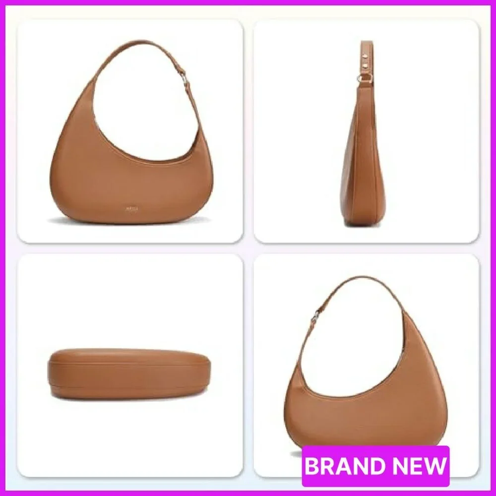 Leather Shoulder Bag Lightweight Chic Casual Zipper Closure Handbag Purse - Picture 12 of 16